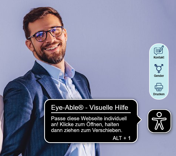 Eye-Able -Visuelle Hilfen für Websites Eye-Able-Bearbeitungsfeld auf der Website