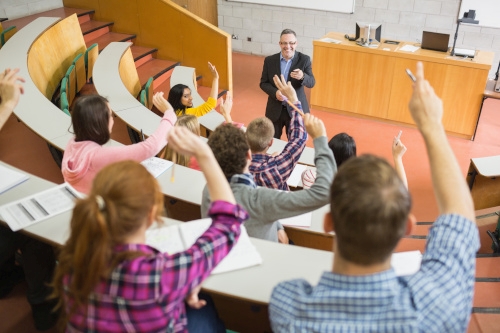 Studenten in Auditorium Studenten in Auditorium